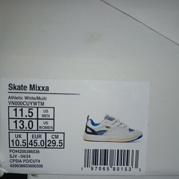 Vans U.S. Men's 11.5 Skate Mixxa Athletic White Multi VN000CUYWTM - Picture 6 of 12